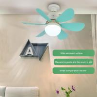 Ventiladores de techo con luces y control remoto, ventilador de techo de 30 W con luz regulable, ventilador de techo silencioso de 6 aspas, 3 temperaturas de color, 3 velocidades - details 0