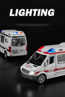 Modelo De Coche De Escala 1:36 Mercedes Benz Con Sonidos Y Luz Para Niños Vehículo De Servicio Ciudadano De Policía Especial De Bomberos Ambulancia De Metal - details 2