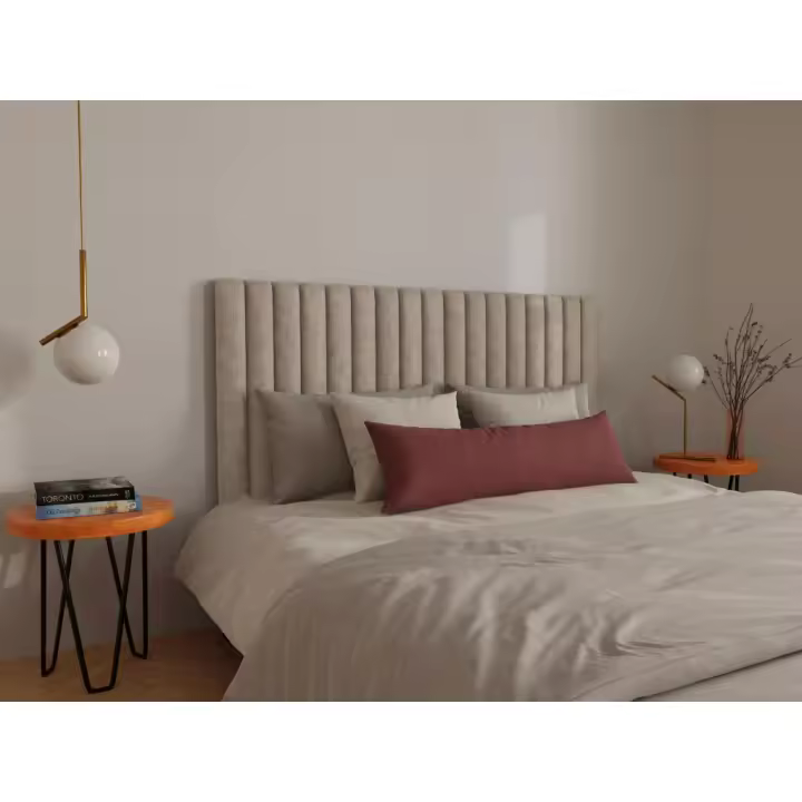 Vente-unique - Cabecero de cama SARAH - 160 cm - Tela - Beige - 1