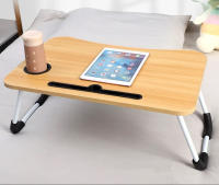 Mesa Laptop Plegable de Madera 40x60x27cm para Ordenador Portátil en Sofá o Cama. Bandeja Auxiliar Multiusos para Desayuno, Leer o Trabajar - details 0