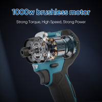 destornillador eléctrico inalámbrico, herramienta eléctrica sin escobillas, 23 + 1 Torque, 1/4 pulgadas, 180N.m, para batería Makita de 18V - details 2