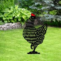 Estatua De Silueta De Pollo Vacío De 10 Pulgadas Arte De Jardín Decorativo De Hen Realista Adorno Para Exterior Material Plástico - details 4