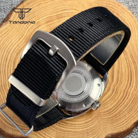 Reloj Automático Tandorio Double Domed AR Sapphire NH35A 39mm Para Hombres 20BAR Dial Negro Luminoso Correa De Nylon - details 7