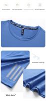 Camiseta De Seda Helada Para Hombres Verano Cuello Redondo Manga Corta Suave Fitness Tops Casual Oversize Tees Transpirable Ligera Secado Rápido Estirable Sin Pliegues - details 7