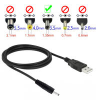 Cable De Poder USB a DC 3.5mmx1.35mm Carga USB 2.0 Macho a DC 3.5mmx1.35mm Cable De Alimentación Negro 1.2M Para Electrónica - details 3
