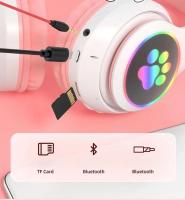 Auriculares para niños, Auriculares inalámbricos Bluetooth para niños, Adolescentes y Adultos, Auriculares Bluetooth con micrófono, Auriculares con Orejas de Gato para niñas y Mujeres - details 0