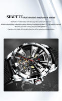 Reloj Mecánico Para Hombre SIBOTTE Con Tourbillon Y Esfera Luminosa Resistente Al Agua 50M Carcasa De Acero Inoxidable Cristal De Zafiro Lujo - details 1