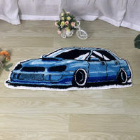 Alfombra De Coche Deportivo Para Decoración De Hogar Alfombra Antideslizante Suave Con Diseño De Carreras Adecuada Para Sala De Estar Dormitorio - details 1