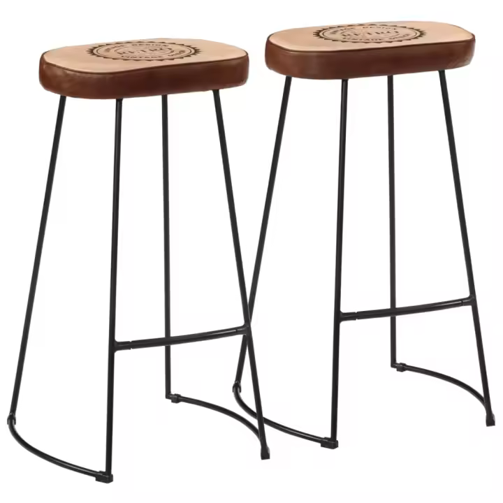 vidaXL Taburetes de barra 2 uds marrón oscuro 44x37,5x78 cm - 1