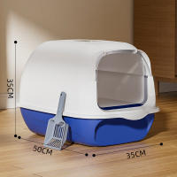PORCHEDDU Caja de Arena para Gatos Extra Grande completamente Cerrada, odorless para Gatos a prueba de olores, Caja de Arena para Gatos extraible antisalpicadurás - details 3
