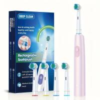 Cepillo De Dientes Eléctrico Rotativo Para Adultos Con Cerdas Suaves 5 Modos De Limpieza Recargable Por USB Y 4/8 Cabezas De Reemplazo - details 8