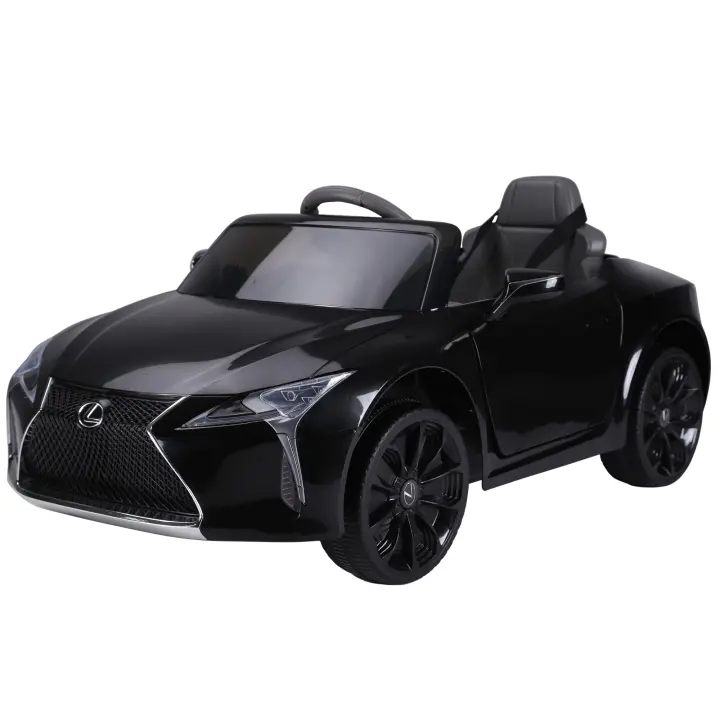 HOMCOM Coche Infantil Correpasillos con Licencia Oficial Lexus LC500 para 3-6 años Coche Eléctrico con Mando a Distancia 2.4G MP3/USB Luz Música Plástico Metal Negro 106 x 43 x 44 cm - 1