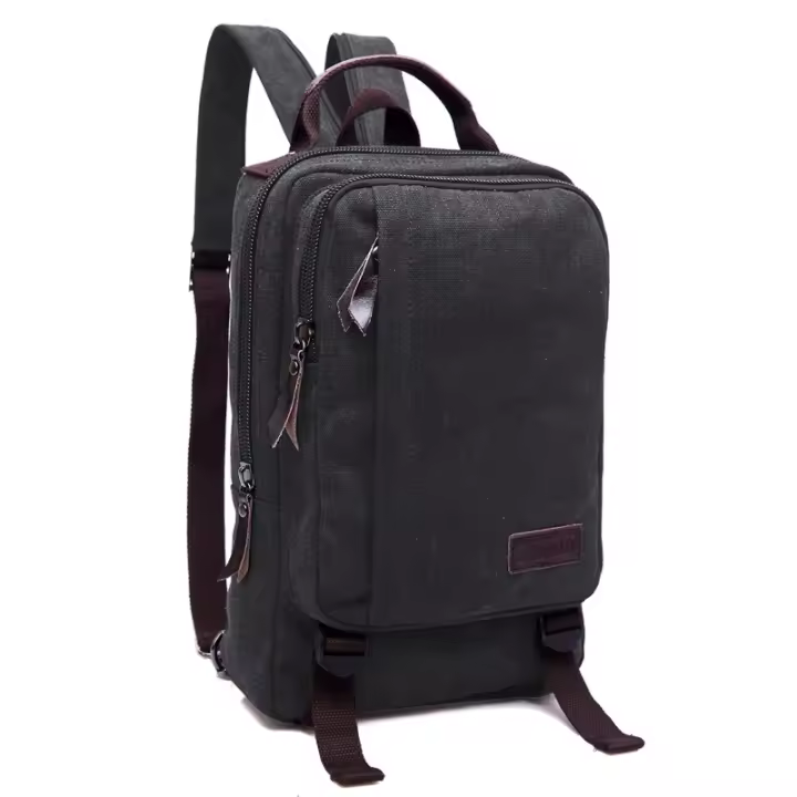 BIT Mochila de Hombre Estilo Cuadrado de Alta Calidad en Lona Resistente al Desgaste y Impermeable Bolsa de Hombro Práctica Pequeña - 1