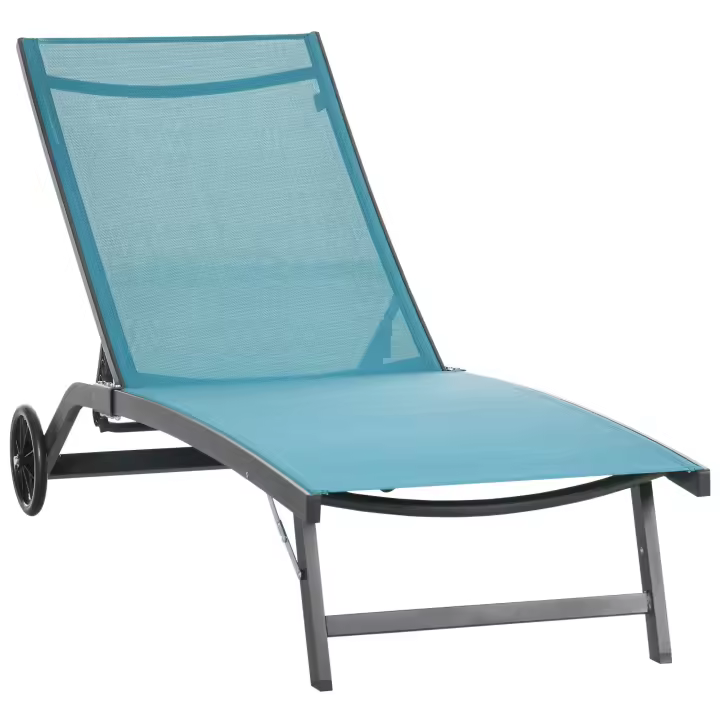 Tumbona de Jardín de poliéster y Aluminio Azul 195x165x102 cm, para una mayor comodidad al Aire Libre - 1