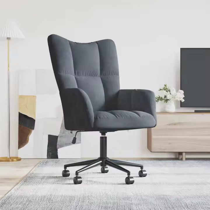 vidaXL Sillón de relax de terciopelo en color Gris oscuro/Negro/Verde oscuro y más - 1