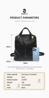 Mochila De Piel Auténtica Zency Para Mujer Vintage Antirrobo Gran Tamaño Bolsa De Viaje Diseñadora Mochila Escolar Exterior Cruzada De Hombro - details 1