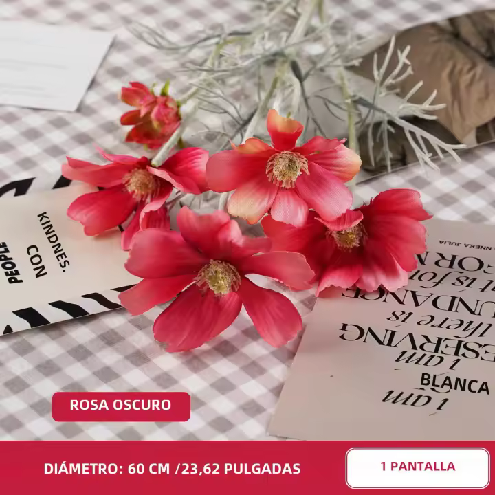 1PC Flor De Seda Artificial Camomila Daisy Para Decoración De Hogar Fiesta Boda Habitación Uflower Estilo Rama De Flores - 1
