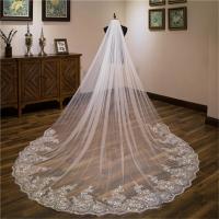 Velo De Novia Blanca Ivoire De 3x3 Metros Con Aplicaciones De Encaje Para La Boda Vestido De Novia Con Combinación Incluida - details 0
