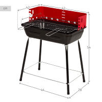 Aktive - Barbacoa carbón portátil, con cortavientos y parrilla regulable en altura (4 alturas), fabricada de acero, tamaño pequeño y manejable, barbacoas de carbon, bbq, cocina exterior, perfecta para espacios pequeños - details 3