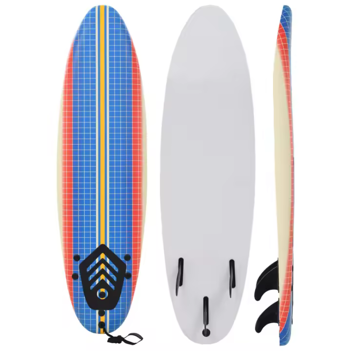 vidaXL Tabla de Surf 170 cm Deportes Acuáticos Exterior Navegación Estampado Boomerang,  De rayas,  Azul y mas - 1