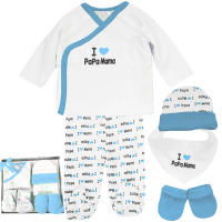 liababylove conjunto recien nacido. Set regalo ropa bebe primeras puestas , 5 piezas algodon. manoplas gorro polaina chaqueta babero, regalo original embarazada babyshower - details 3