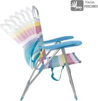 Arcoiris Sillas de Playa 5 Posiciones textileno, Silla de Playa Portátil, Plegable, Aluminio, Reclinable, para Llevar como Mochila, Silla de Exterior (2 Unidad, Rayas Multicolor) - details 1