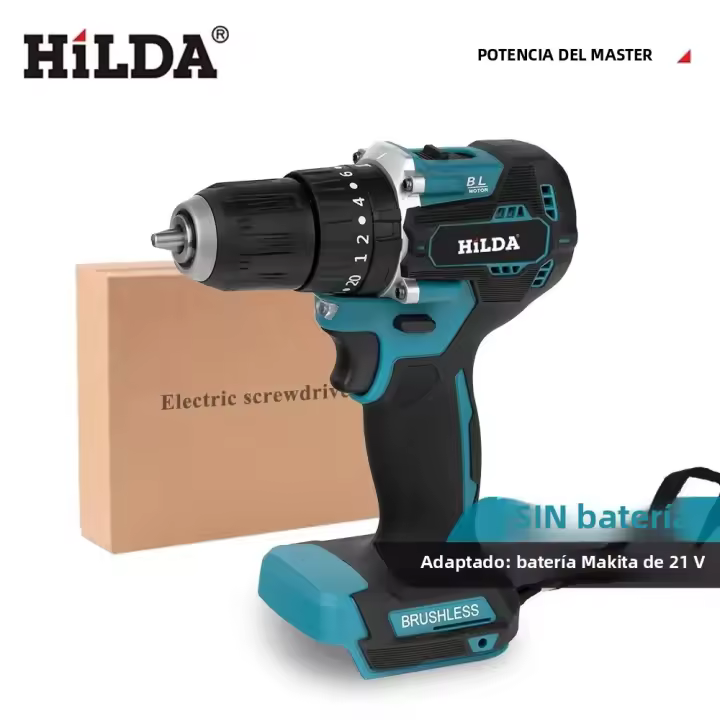 HILDA 21V Herramienta Eléctrica De Impacto Y Perforación Multifuncional Sin Batería Torque 20+1 Para DIY En El Hogar - 1