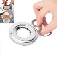 Boyed Egg Tool Egg Shell Cracker Cortador de huevos de acero inoxidable Pelador de huevos fácil Gadget de cocina Cortar la parte superior de los huevos cocinados en segundos - details 1