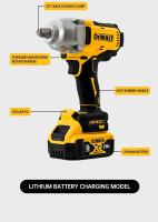 Llave De Impacto Sin Cable Dewalt DCF892 812N.m Torque Alto Three Speed Herramientas De Reparación Automotriz Con Motor Sin Escobillas 1/2 Pulgada - details 9