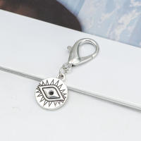 Lucky Eye Set De 3 Llaveros Con Piedras De Ojo Turco Y Mano De Fatima Llavero De Aleación De Metal Para Coche Y Bolso - details 5