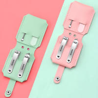 Juego De Cuchillas Para Uñas En Cuero Portátil Para Viaje Con Herramientas De Manicura Cortador De Uñas Y Oídos Tamaño 4Pcs Material Acero Inoxidable Colores Rosa Negro Verde - details 6