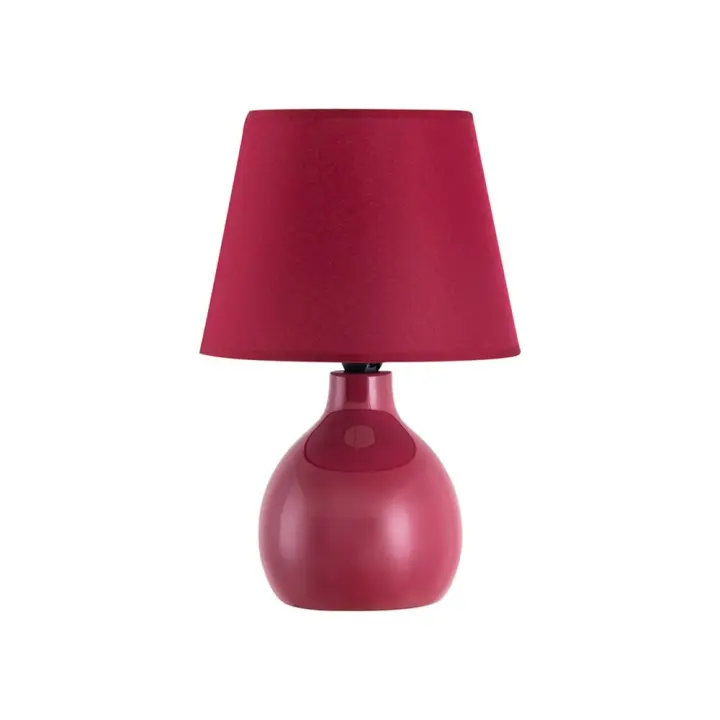 Lampara Mesa Ceramica Rojo E14 Tela INGRID  RABALUX - 1