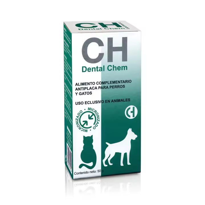Dental Chem 50 g Suplemento natural que previene el sarro, combate el mal aliento y mejora la salud bucal de perros y gatos Chemical Ibérica - 1