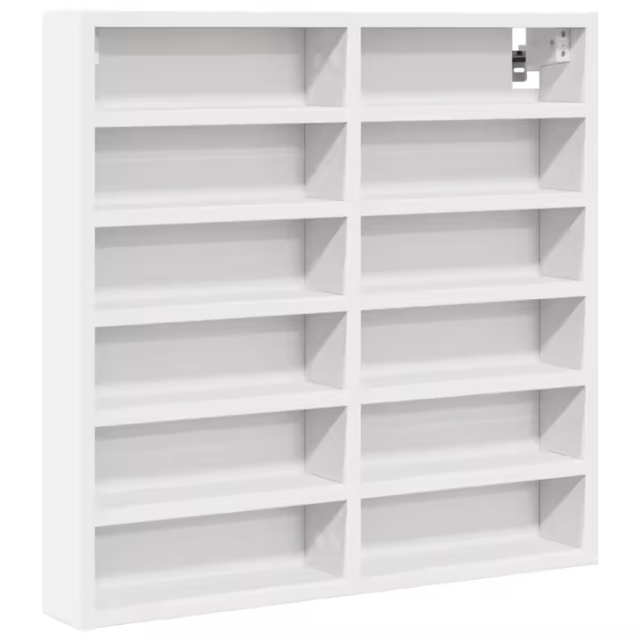 Vitrina de Madera Ingeniería Blanca 60x8,5x58 cm muebles estantes - 1