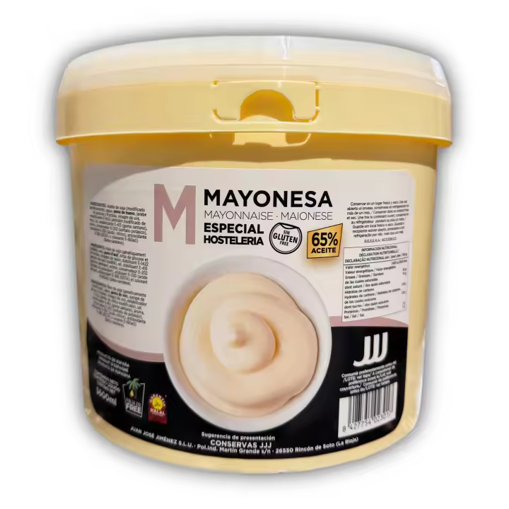 🥄 Mayonesa Clásica JJJ – Cremosa, con 65 % de aceite y sabor suave. Perfecta para acompañar, mezclar o cocinar. Textura estable y uso versátil en cocina profesional o doméstica. Calidad extra - 1