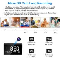 Dual Alarm Clock Wifi Camera With Temperature Monitoring HD 1080P Motion Detection Baby Nanny Camera Home Video Surveillance - details 15