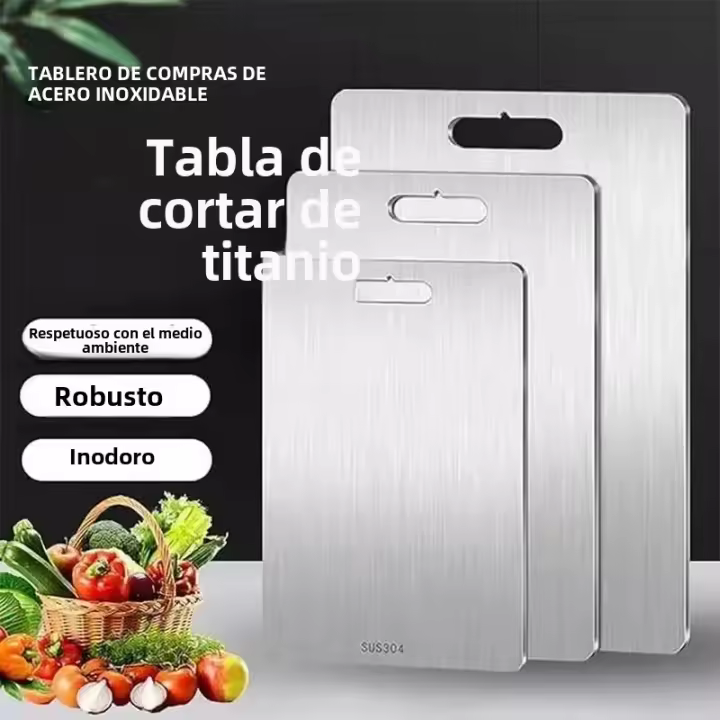 Tablas De Corte De Acero Inoxidable 304 De Grado Alimenticio Doble Cara Para Cocina Resistente Al Desgaste Fácil De Limpia - 1
