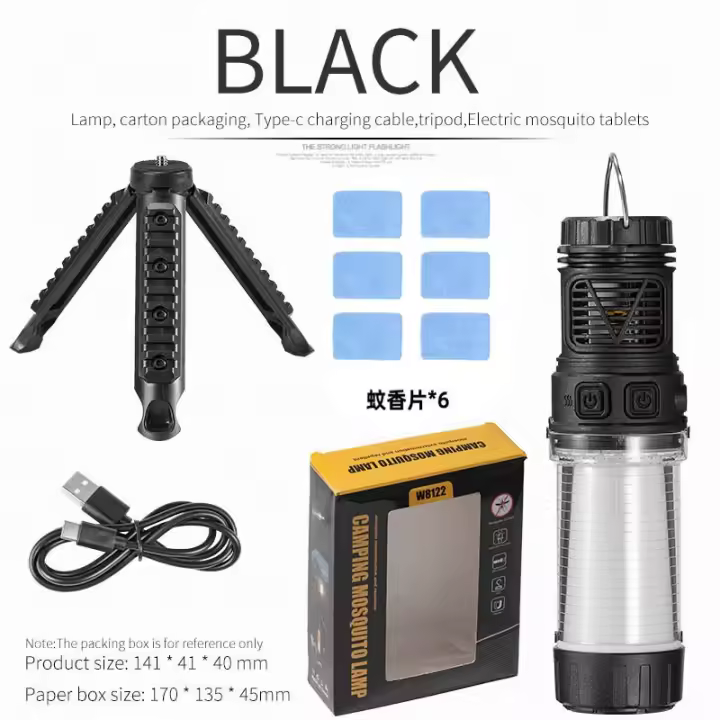 Nueva luz LED repelente de mosquitos para acampar, luz de tienda de campaña al aire libre multifunción magnética portátil con carga tipo C - 1