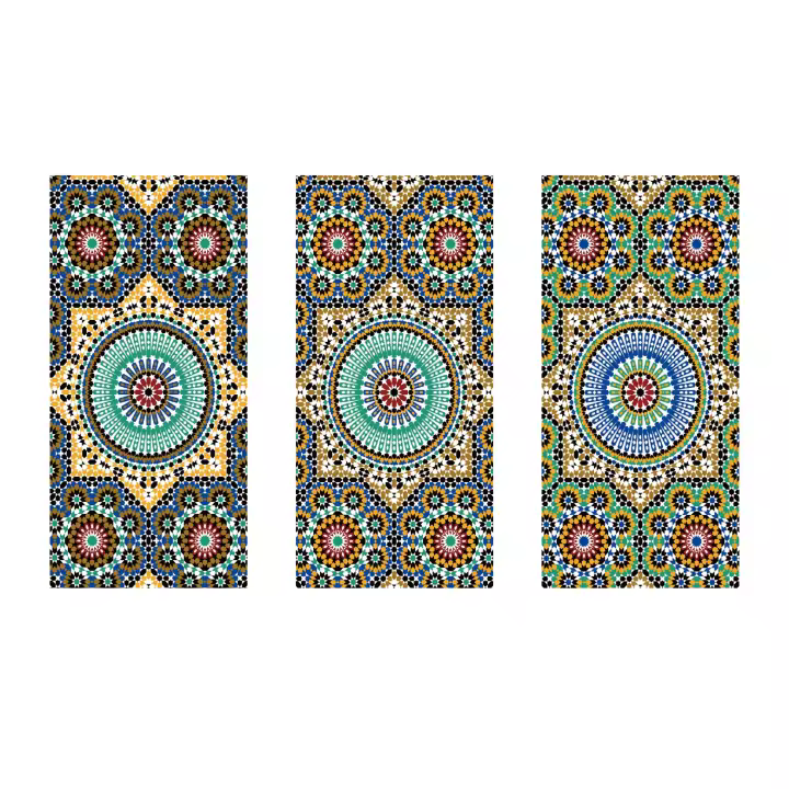 J.S ONDO Toalla de baño , Toalla de Playa, ESTAMPADO DE MANDALAS Mosaicos Toalla Microfibra Prevención de Arena, Toallas de Playa Ligera y de Secado Rápido, Aplicable a Playa, Viajes, Sauna, Gimnasio 90*170cm - 1