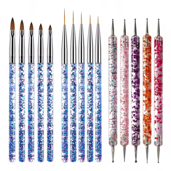 Set De 15 Pinceles De Arte De Uñas Incluye Pincel Para Esmalte De Gel UV Pincel Para Acrílico Y Otras Herramientas De Manicura - 1