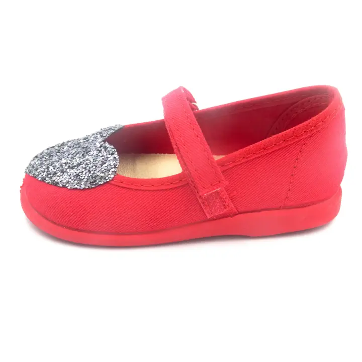 Mercedita Con Un Corazon De Brillo Para Niña Y Suela De Caucho - 1