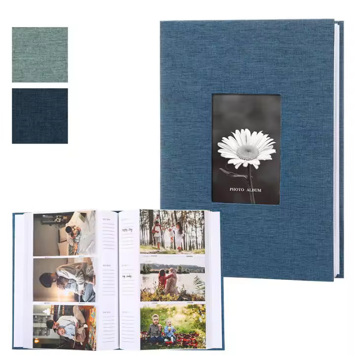 Álbum De Fotos De 6 Pulgadas Con Cubierta De Lino 200/300 Hojas Interiores Escriptorios Para La Colección De Fotos De Crecimiento De Niños - 1