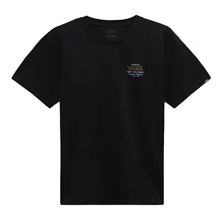 Camiseta Negra Vans Holder Classic Black/Antelo Suave Y Cómoda - 1