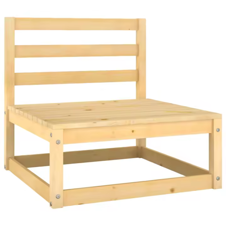 vidaXL Set de muebles de jardín 2 pzas con cojines madera pino Natural, Blanco, Gris Conjunto Terraza Muebles Jardín Exterior Juego de Muebles de jardín Mueble Jardín Exterior Muebles de Salon Exterior - 1