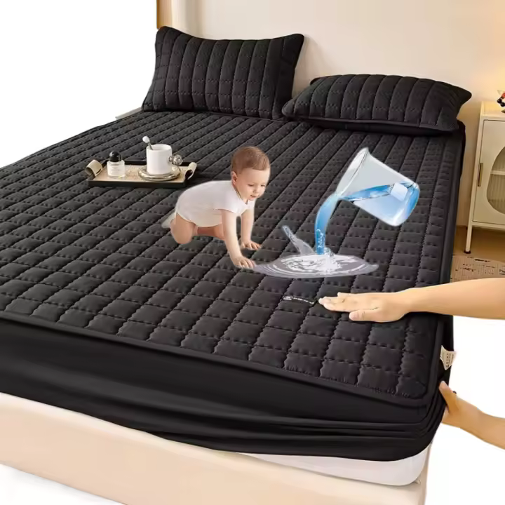  Protector De Sábanas Impermeable Con Cama Durable Antialérgico No Esmerilado Tamaño Ajustable 150/160x200 Anti-Polvo Y Anti-Rasguños - 1