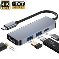 FGNS.Adaptador USB C a HDMI Hub, 4 en 1 con 2X USB 3.0, Puerto de Carga DP, 4K HDMI, Base USB C portátil de para Macbook Pro,Samsung, huawei, Chromebook, Matebook ETC Type-C Dispositivos - details 0