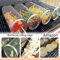Cesta De Barbacoa De Acero Inoxidable Para Camping Al Aire Libre Y Parrilla Portátil Con Malla De Hierro Fundido Para Hornear Alimentos Fácilmente - details 7