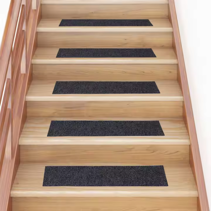 vidaXL Alfombrillas escaleras autoadhesivas 30uds gris 76x20 cm - 1