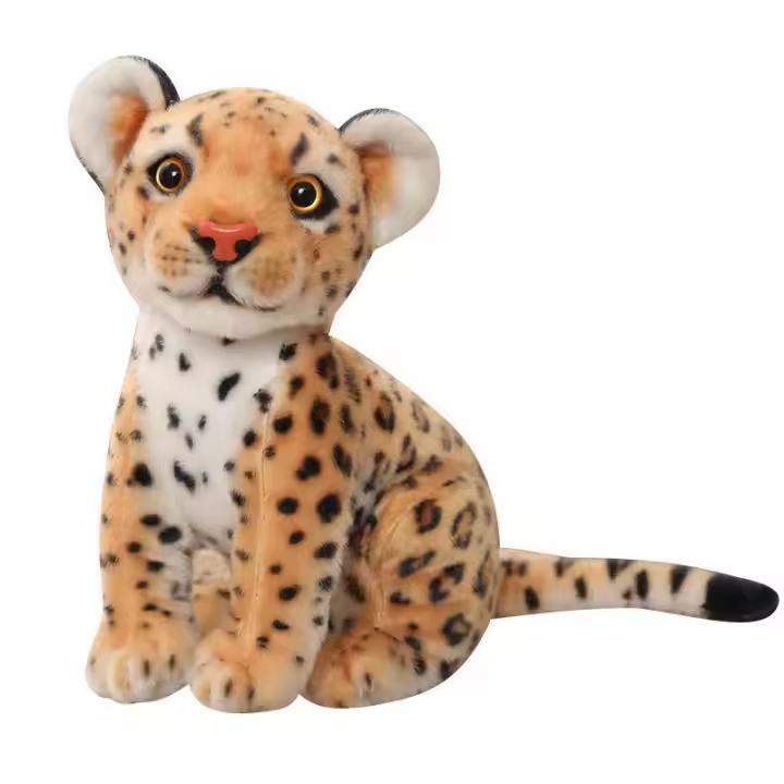 Muñeco De Peluche Realista De Leopardo Y León Juguete De Pantera Suave Para Bebés Regalo De Cumpleaños Para Niños - 1