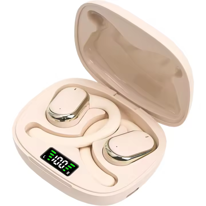 Auriculares de Oreja Abierta Bluetooth 5,3, with HD Mic y Cancelacion Ruido ENC,Graves Mejorados,Pantalla LED,Auricular Bluetooth Impermeable IPX7 - 1